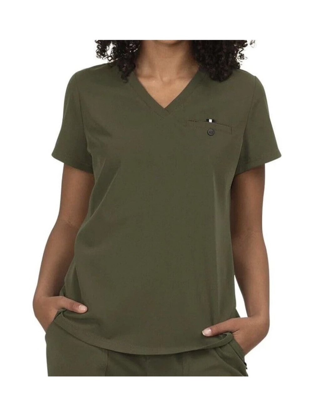 KOI 1010 Next Gen Ready to Work Woman’s Scrub Top in Olive Green Size XXS NWT!
